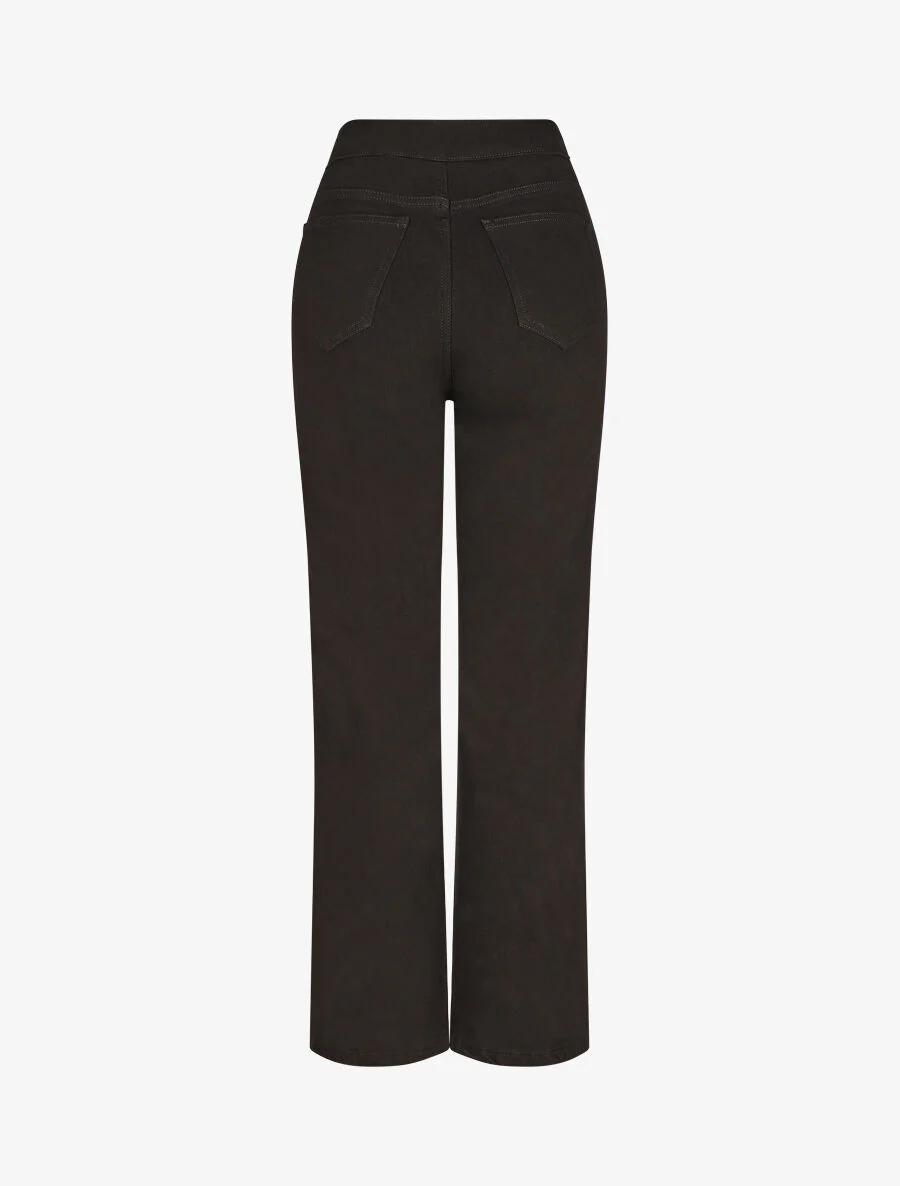Jeans met rechte pijpen en knoopsluiting - Zwart - Image 2