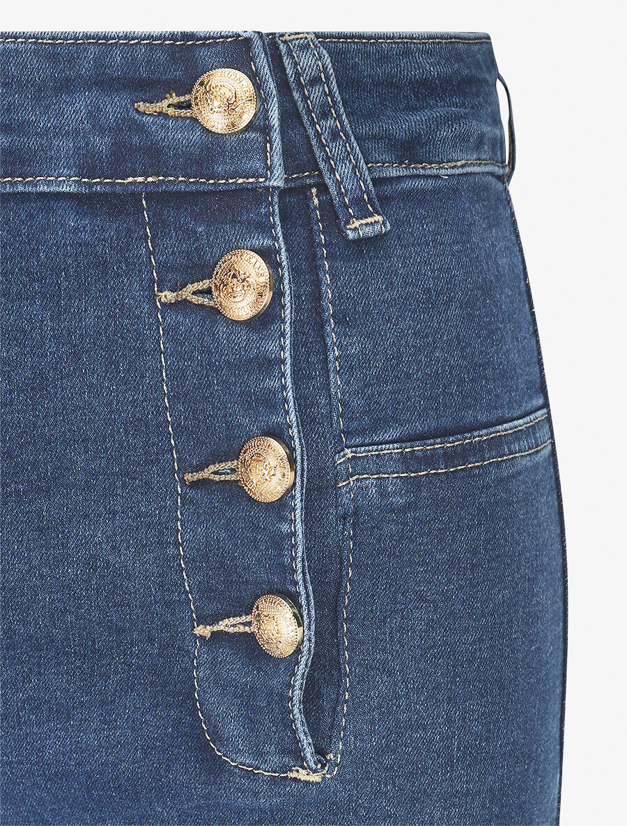 Jeans met rechte pijpen en knoopsluiting - blauw - Image 3