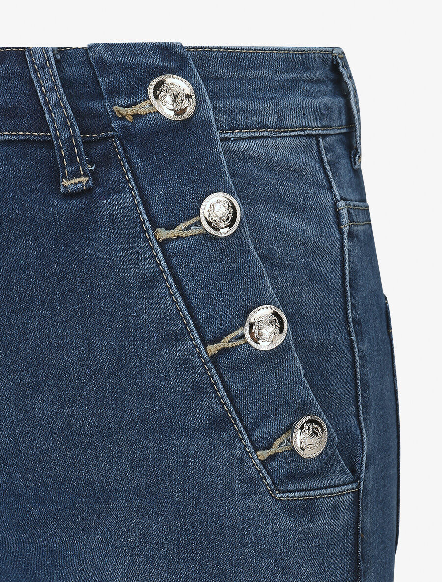 Jeans met rechte pijpen en knoopsluiting - blauw - Image 3