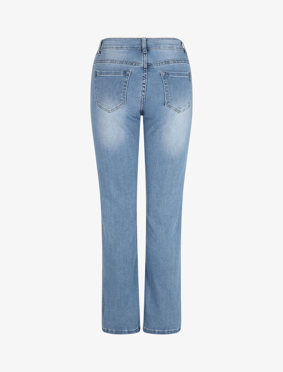 Jeans met rechte pijpen en splitten - Lichtblauw - Image 2