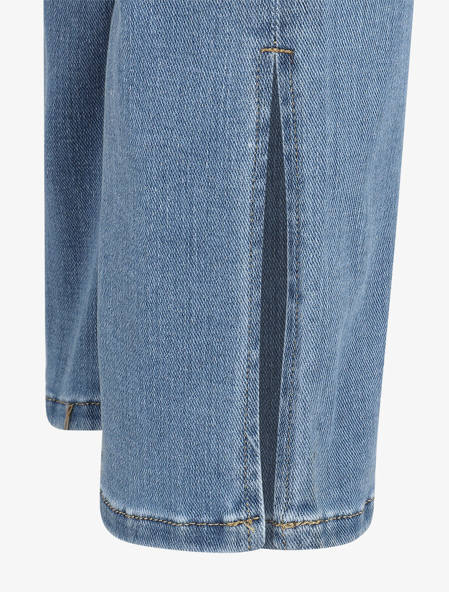 Jeans met rechte pijpen en splitten - Lichtblauw - Image 3