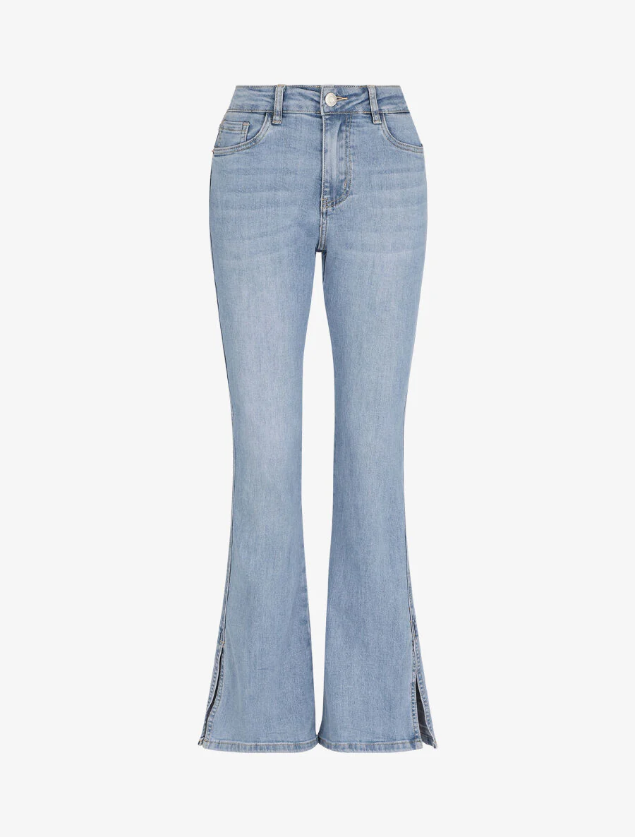 Gespleten jeans met flare en standaard taille - Lichtblauw