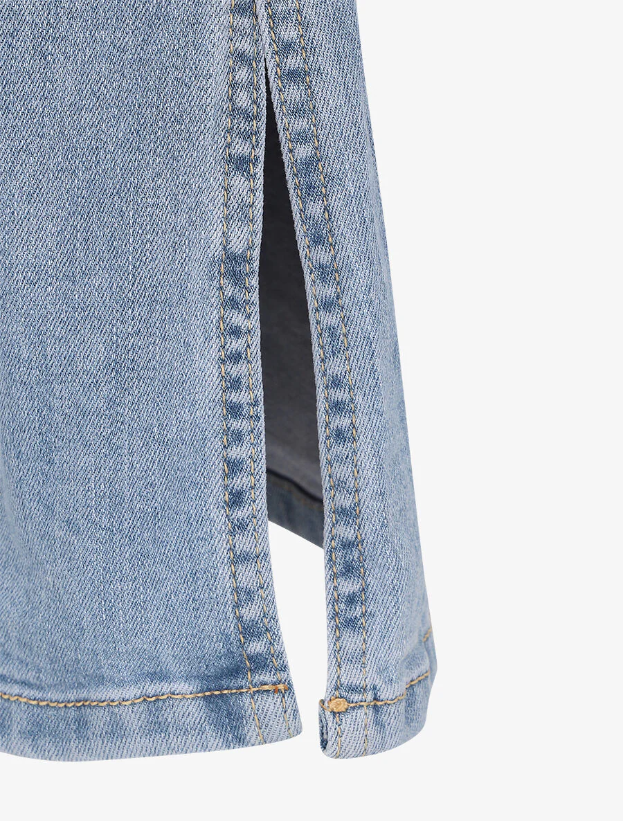 Gespleten jeans met flare en standaard taille - Lichtblauw - Image 3