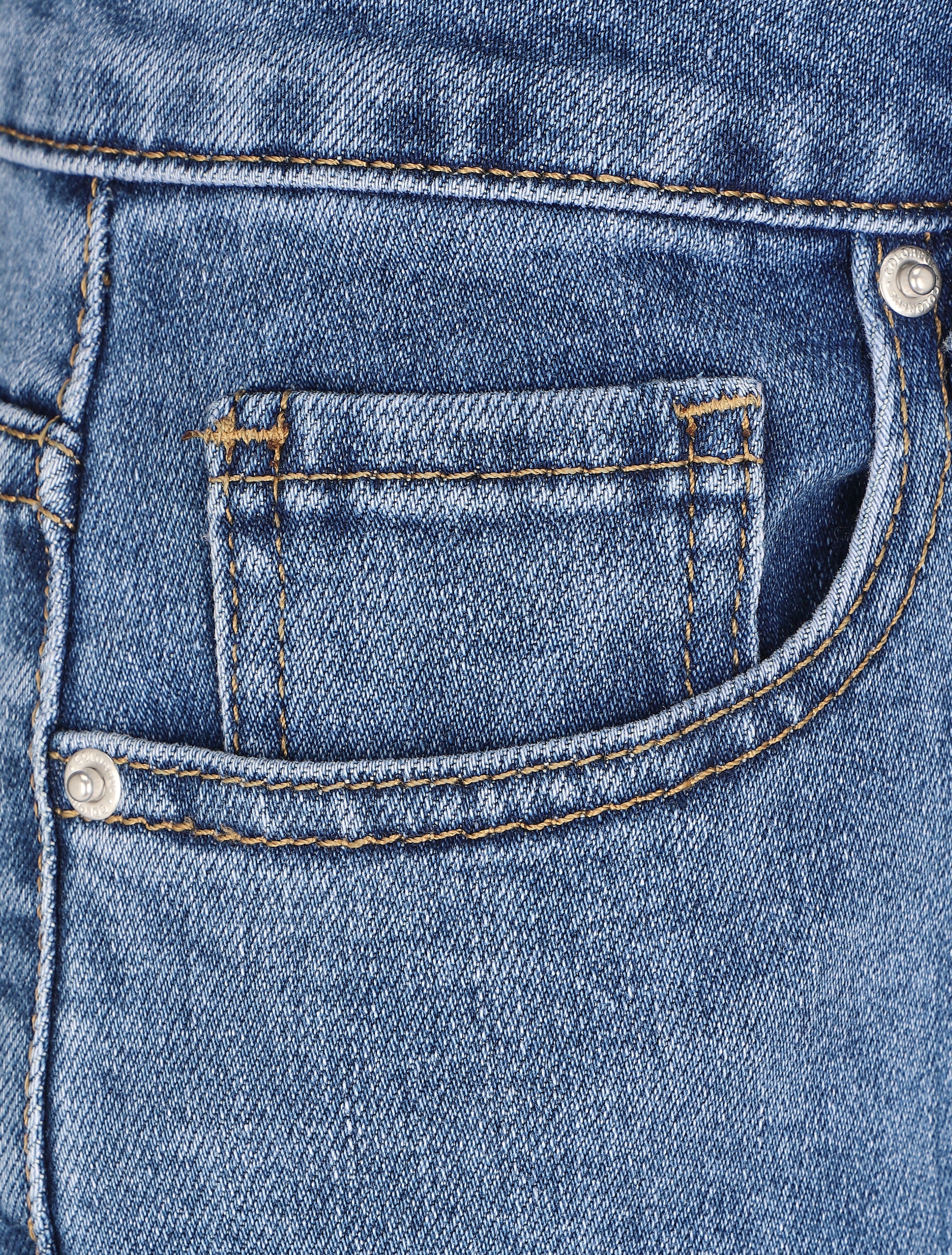 Jean mom met licht gerafelde zoom - Blauw denim - Image 3