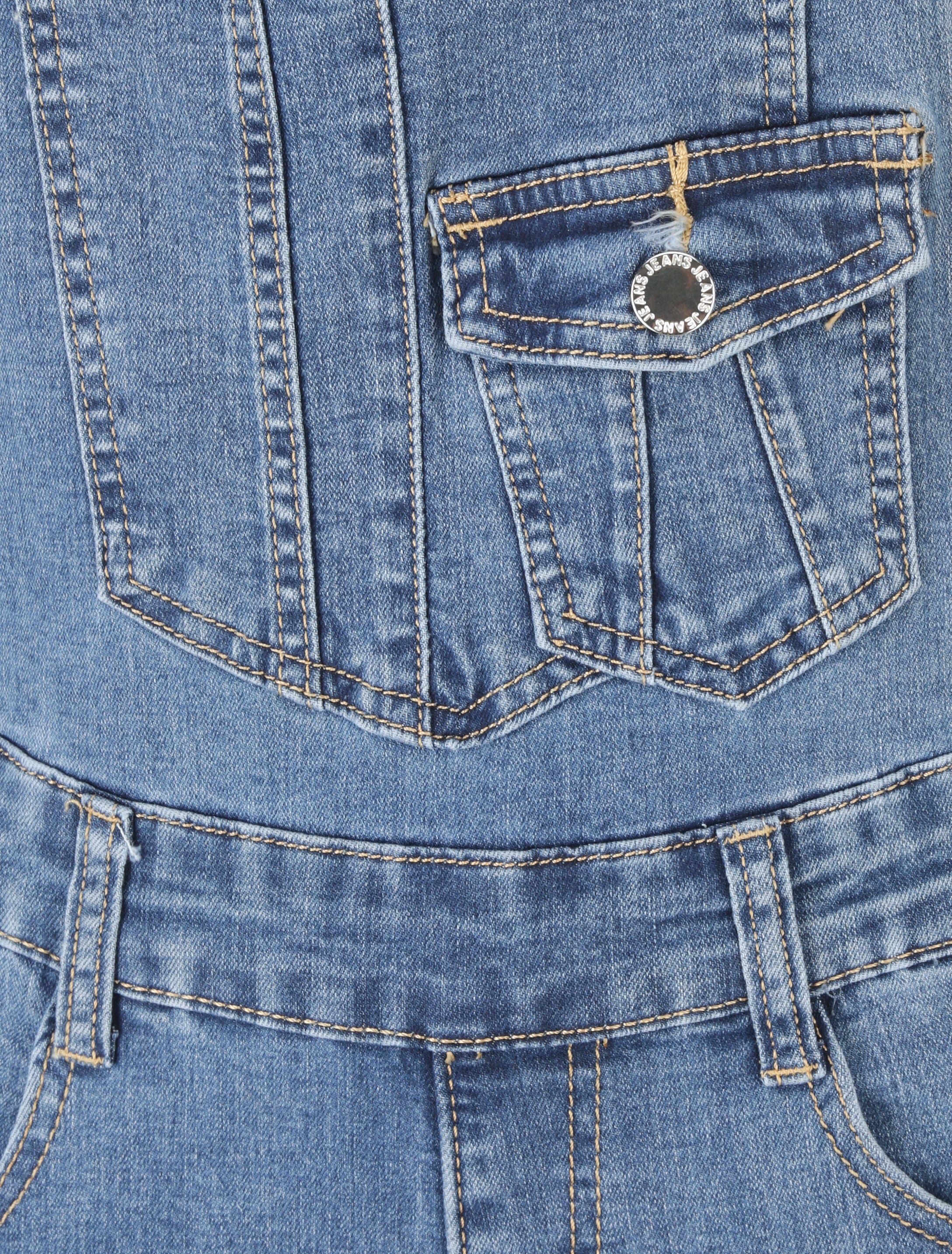 Jeans overall met omgeslagen boorden - Blauw - Image 3