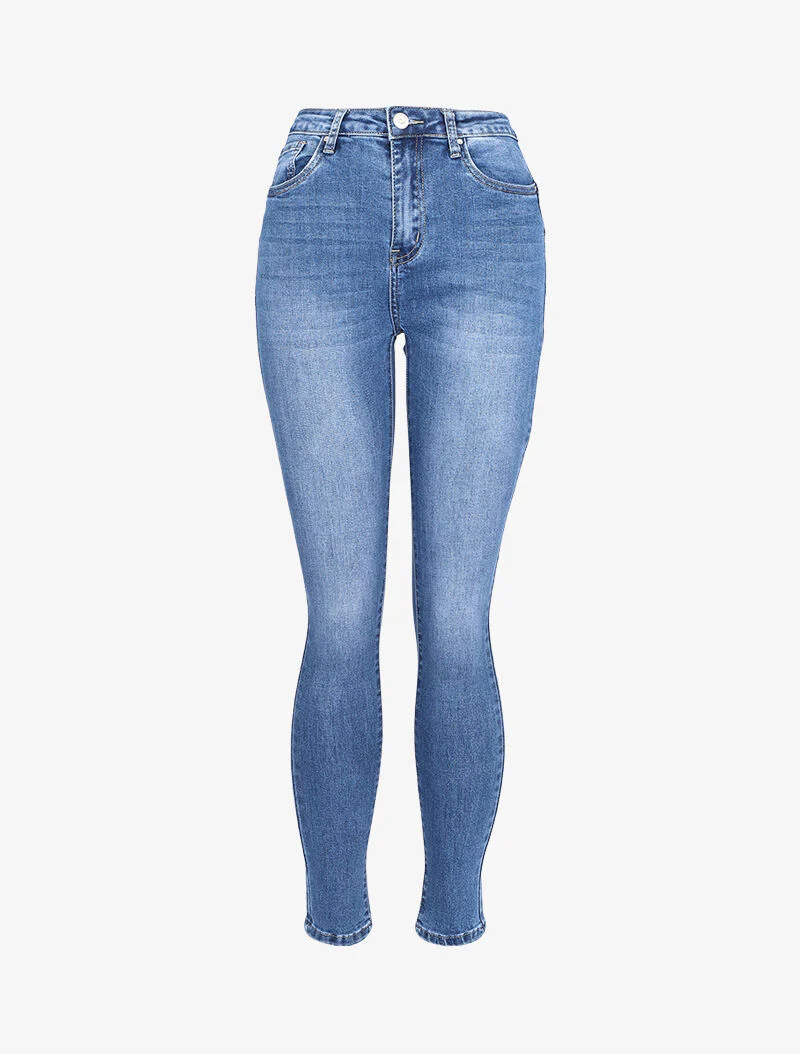 Jean high-waist skinny fit - Blauw denim