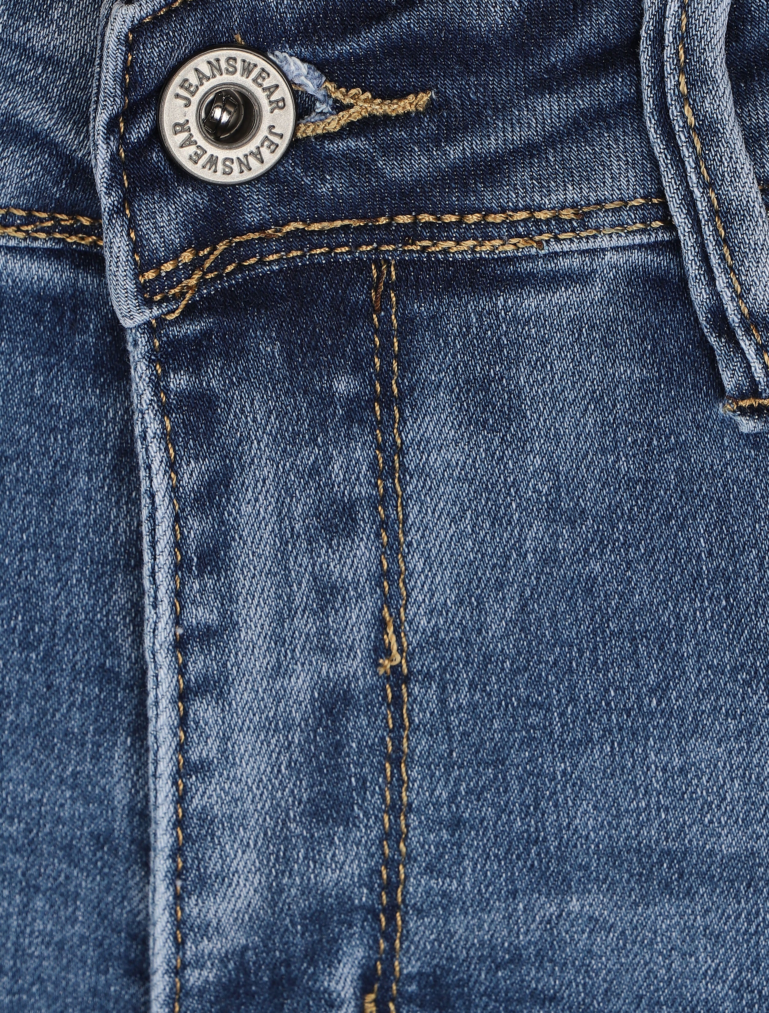 Jean push up slim fit met omslag - Blauw denim - Image 3