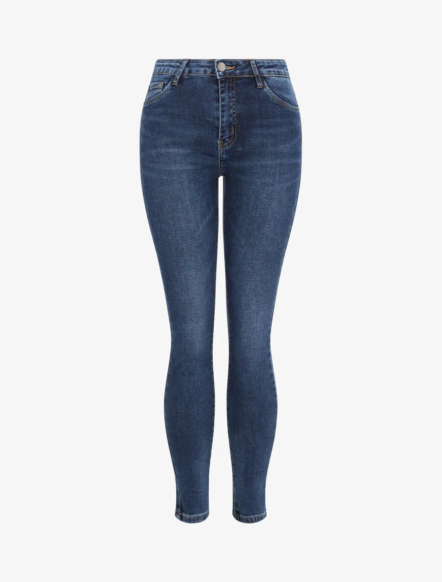 Skinny jeans met hoge taille - Blauw denim - Image 3