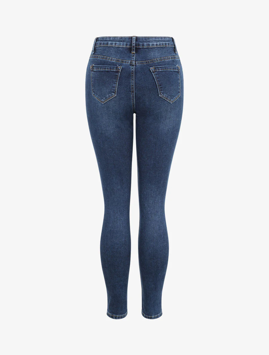 Skinny jeans met hoge taille - Blauw denim - Image 4