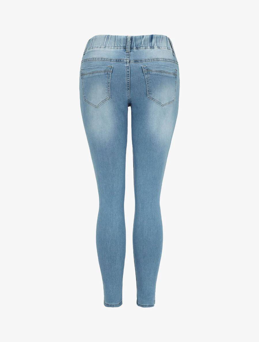 Jean slim met elastische taille - Blauw denim - Image 2