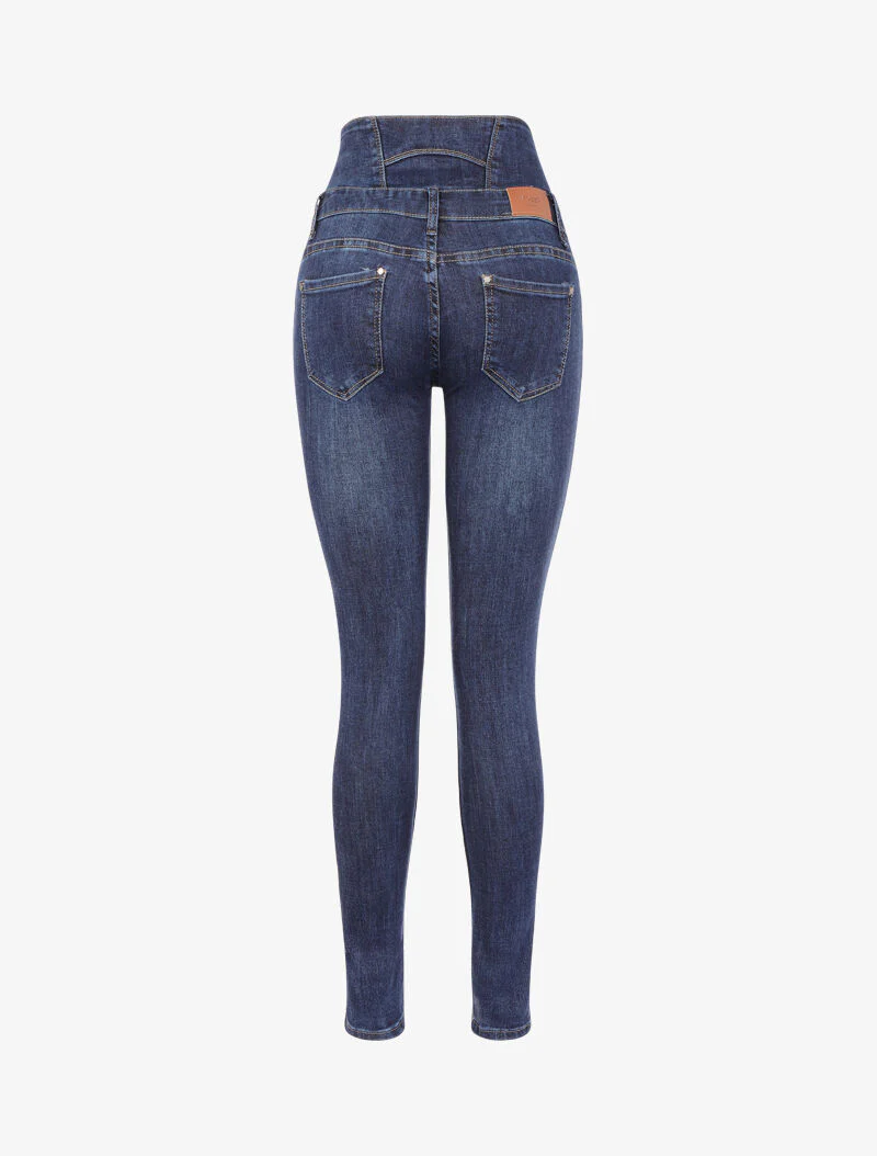 Skinny jeans met empire taille - denim - blauw denim - Image 2