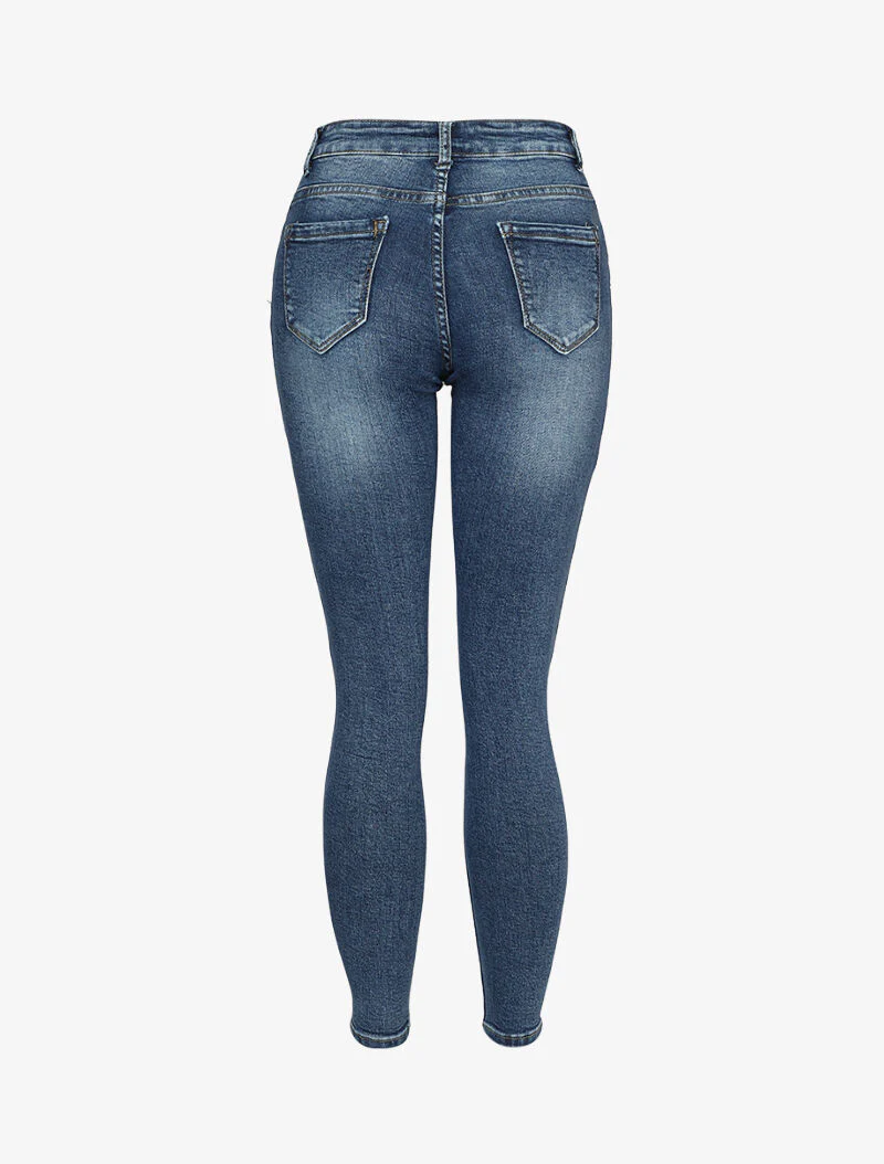 Skinny jeans met knoopsluiting - Blauw - Image 2