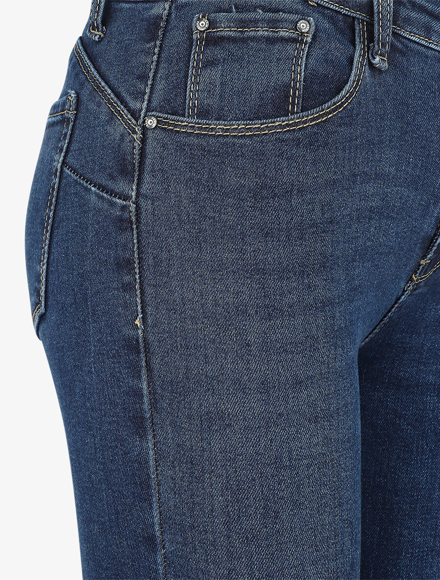 Skinny push up jeans met rafelige randen - Blauw denim - Image 3