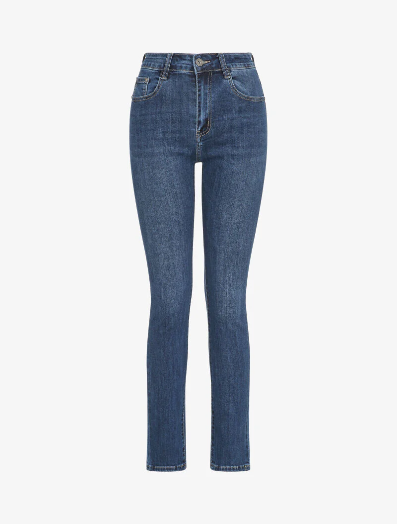 Standaard gewassen rechte jeans - Blauw