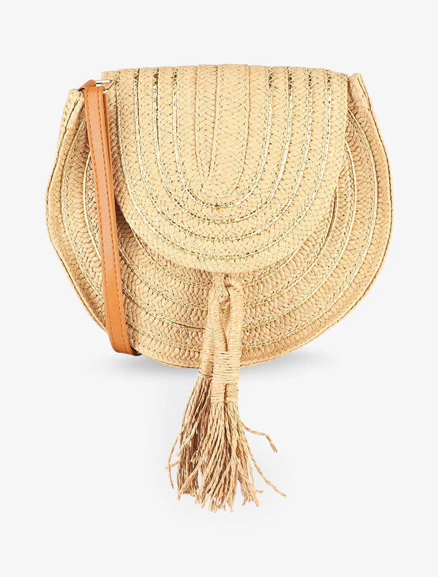 Joanna ronde tas - donkerbeige