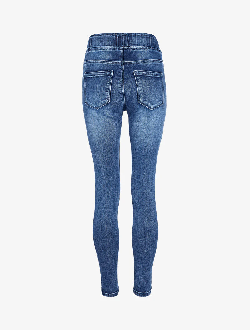 Joggingbroek in skinny jeans met wassing - Blauw denim - Image 4