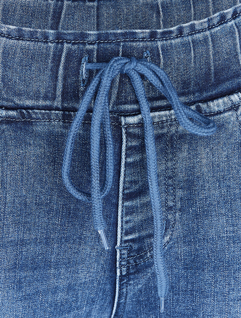 Joggingbroek in skinny jeans met wassing - Blauw denim - Image 5
