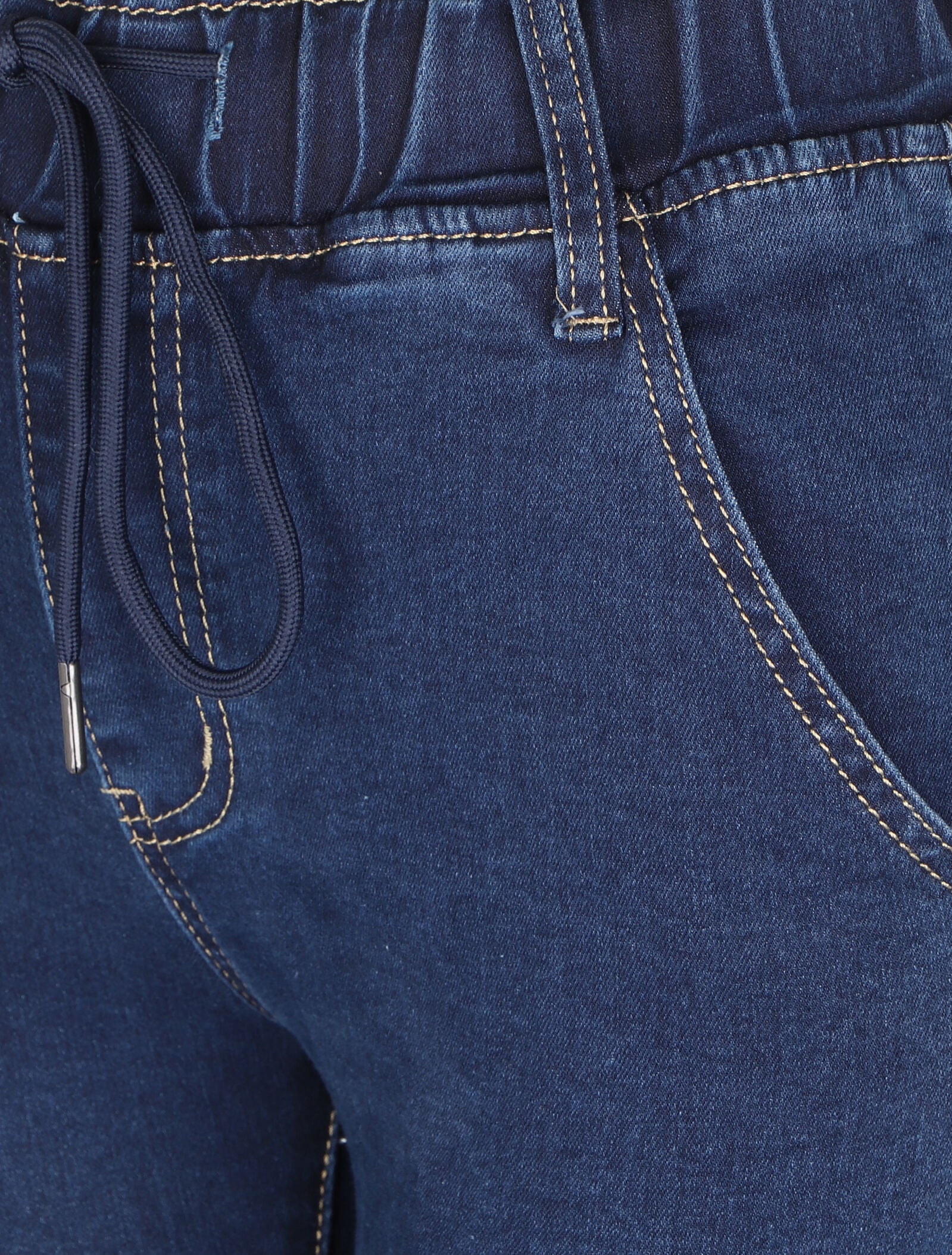 Skinny jogpant met gestileerde taille - Blauw denim - Image 3