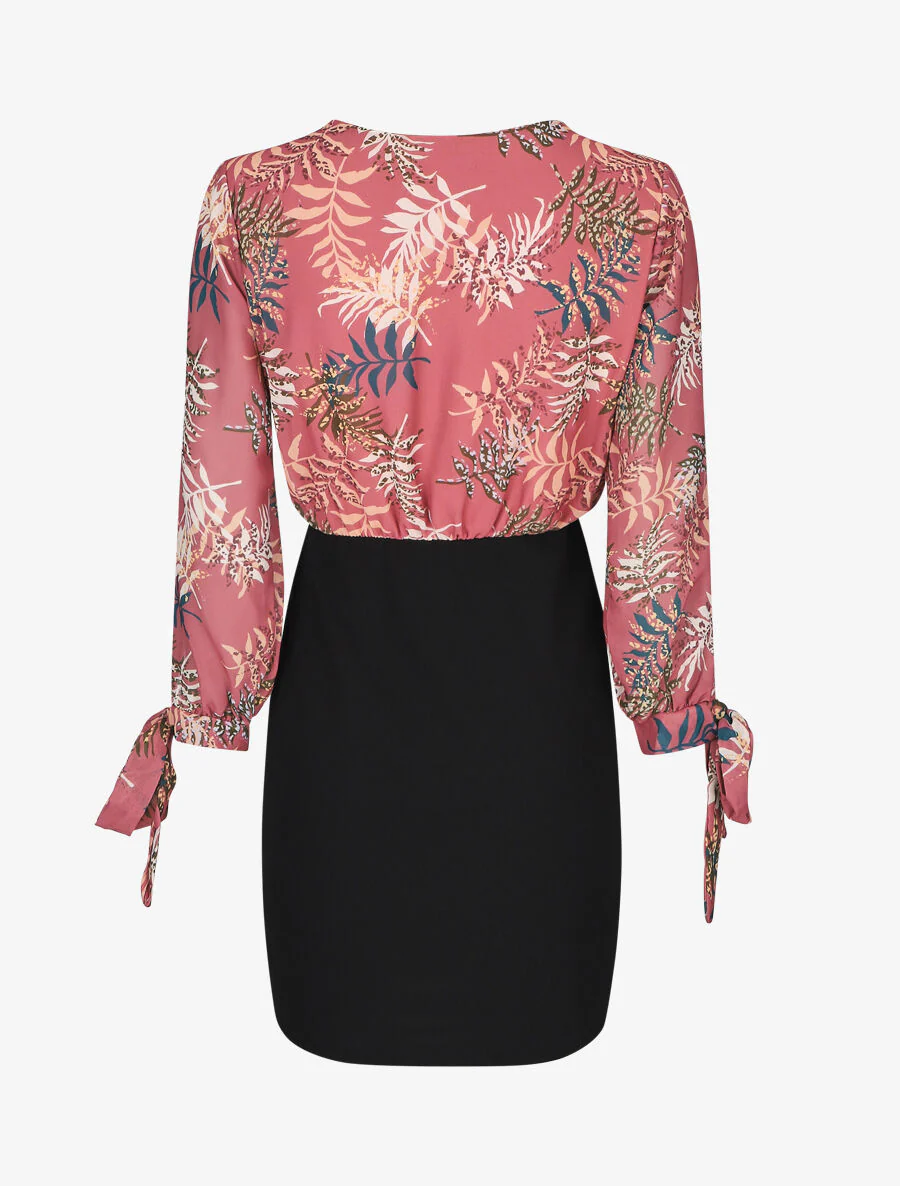 Jumpsuit met bladerenprint op de boezem - Oudroze - Image 2