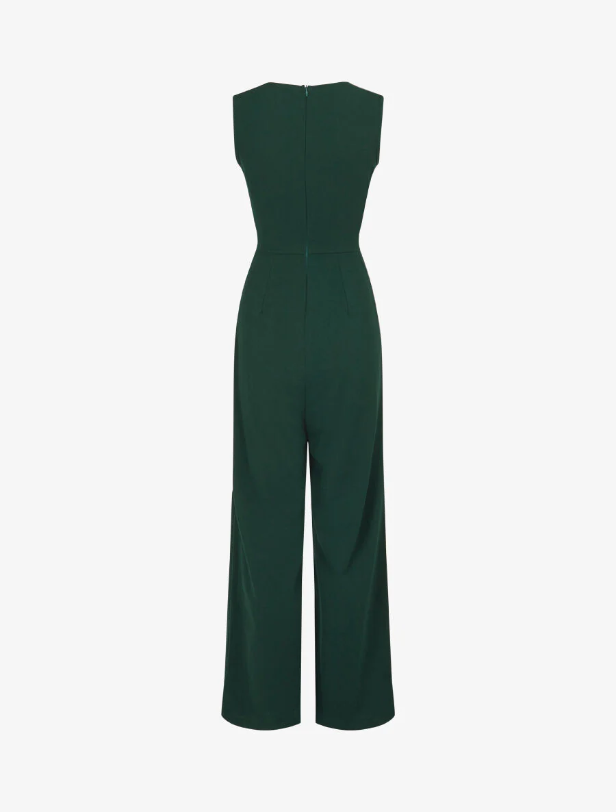 Jumpsuit met iriserende streep - dennengroen - Image 2