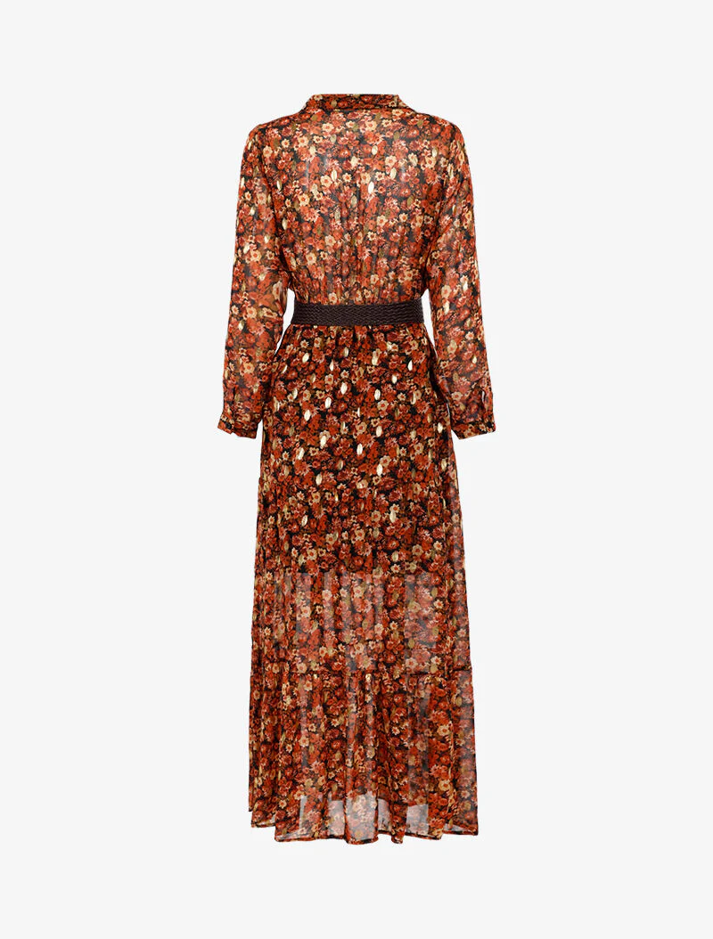 Boho-jurk met veldbloemenprint - oker - Image 2