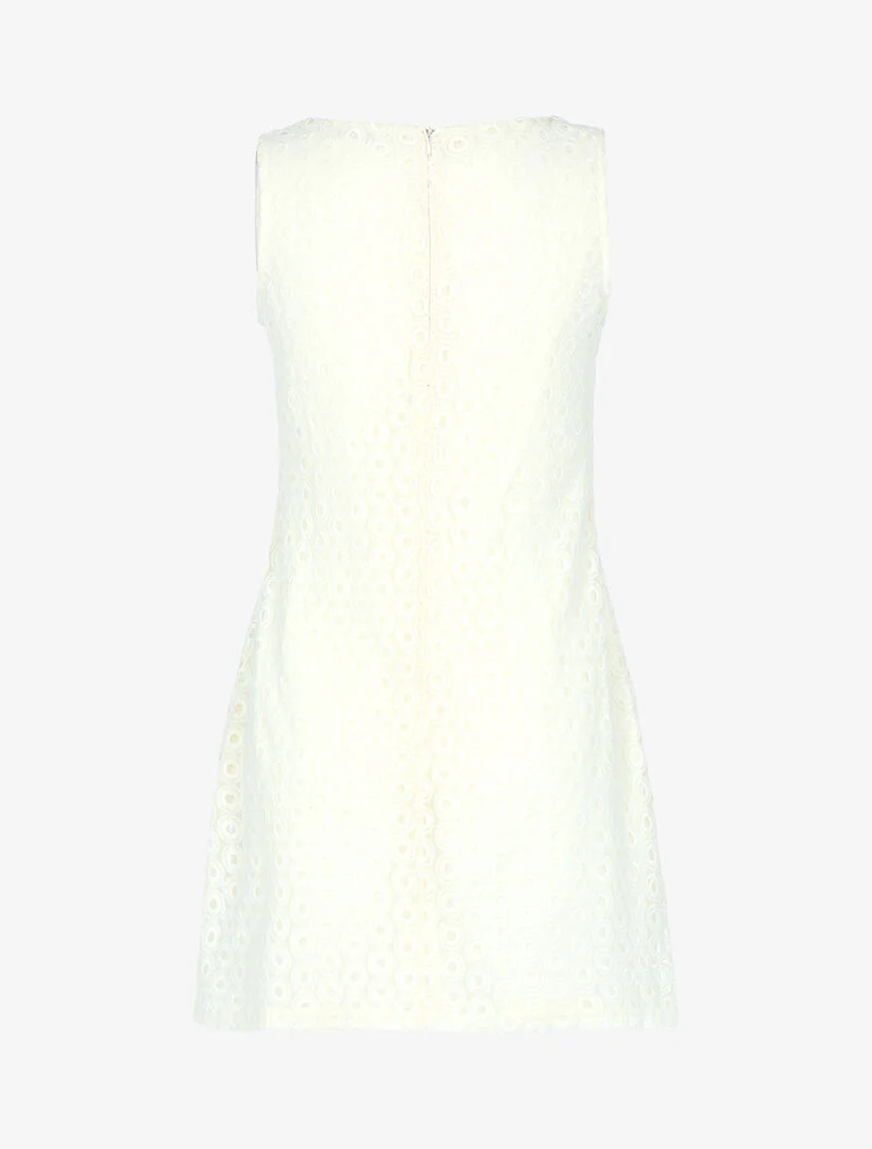 Tule jurk met grafische rondjes - beige - Image 2