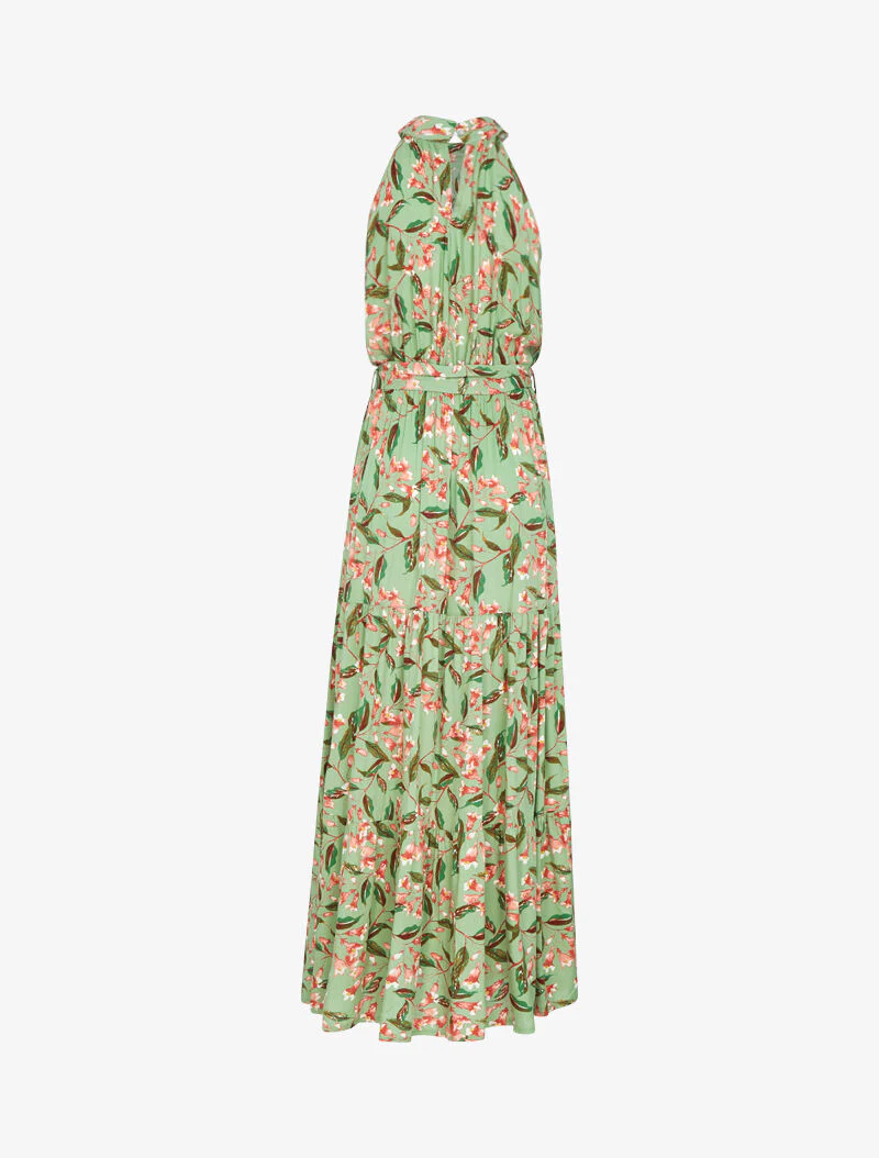 Jurk met Amerikaanse kraag en bloemenprint - groen - Image 2