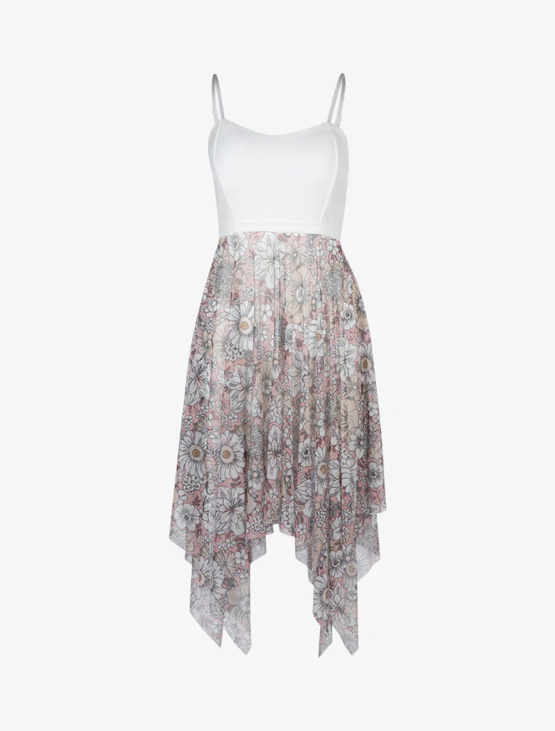 Jurk met asymmetrische randen - roze