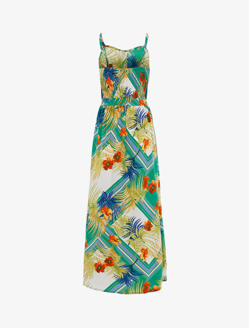 Jurk met bladeren- en bloemenprint - groen - Image 2