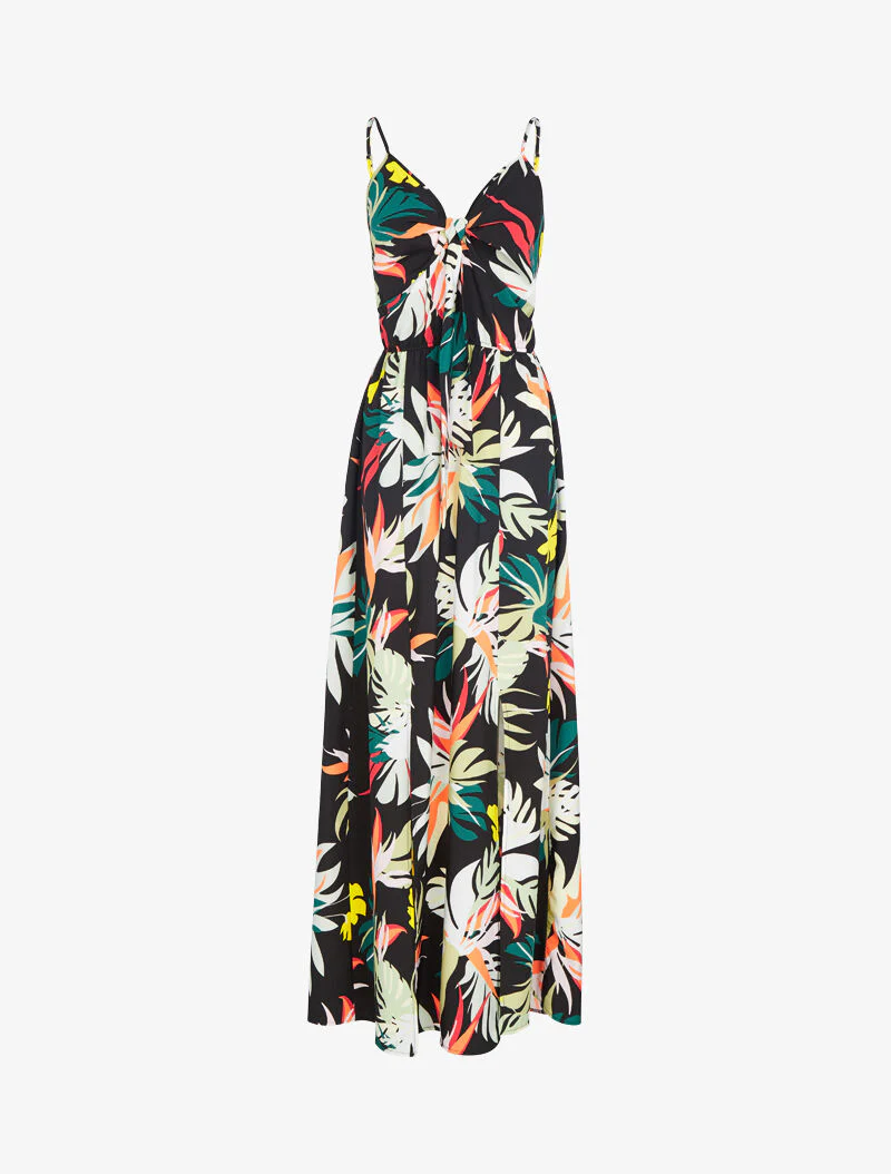 Zomerjurk met bloemenprint - zwart