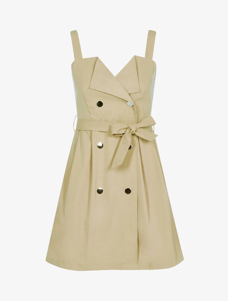 Jurk met decoratieve knopen - beige