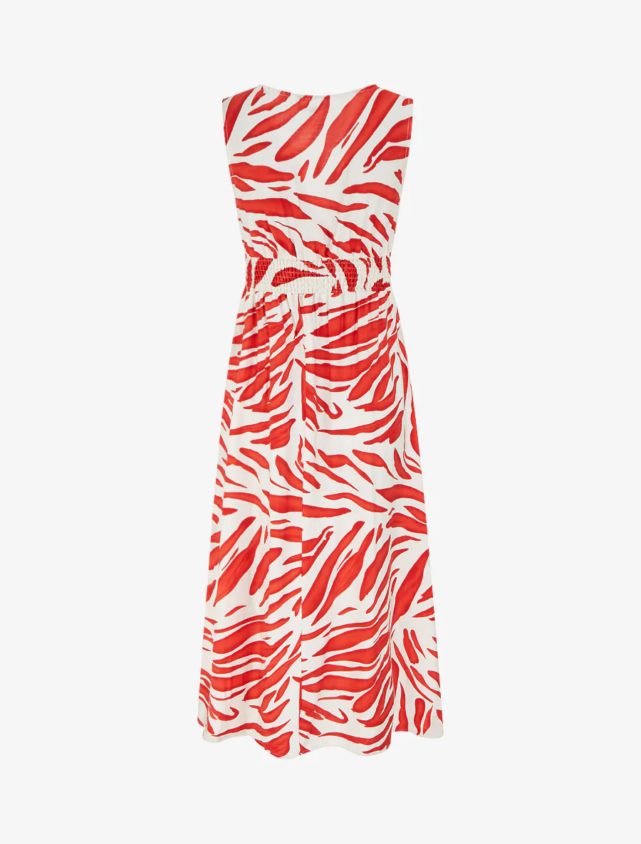 Jurk met fantasieprint en overslagkraag - Rood - Image 2