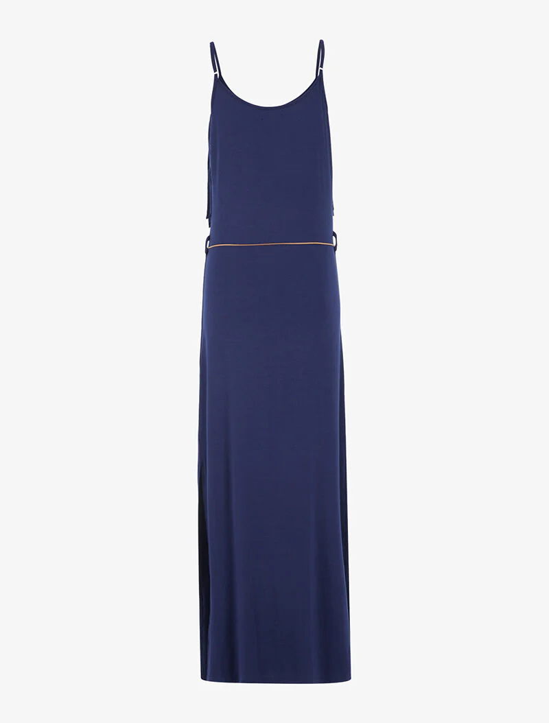 Jurk met franjerand - marineblauw - Image 2