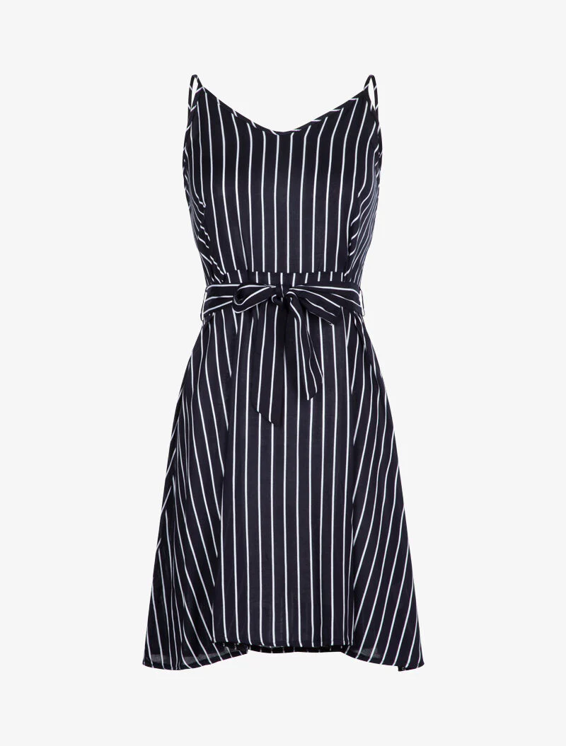 Jurk met gestreepte print - marine