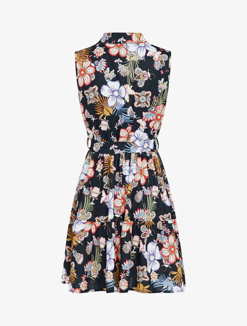 Jurk met grafische bloemenprint - zwart - Image 2