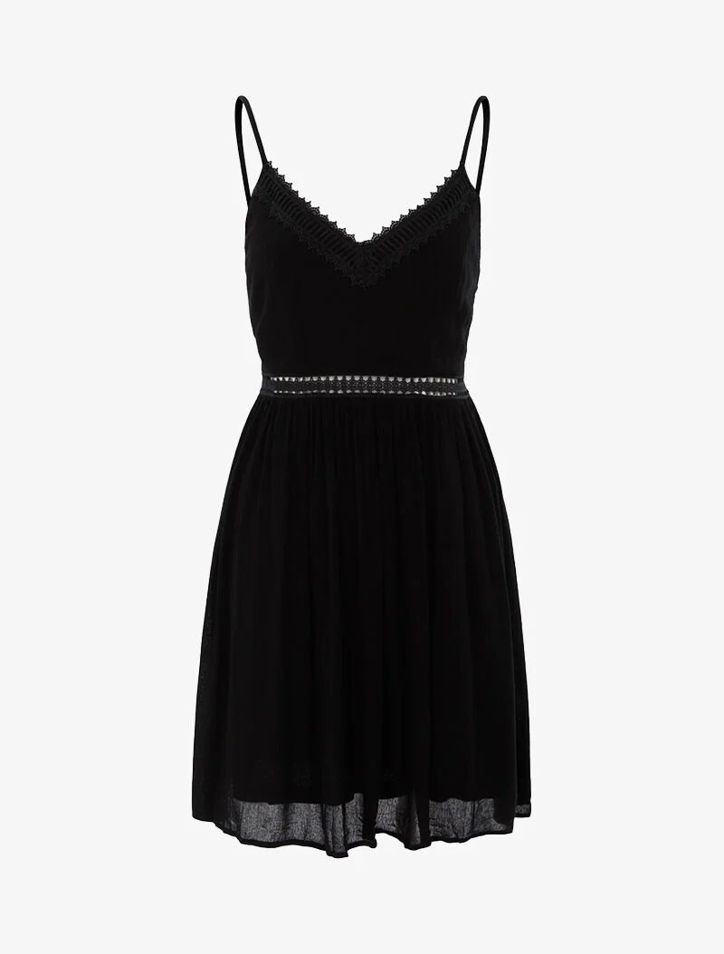 Jurk met haakdetails - zwart