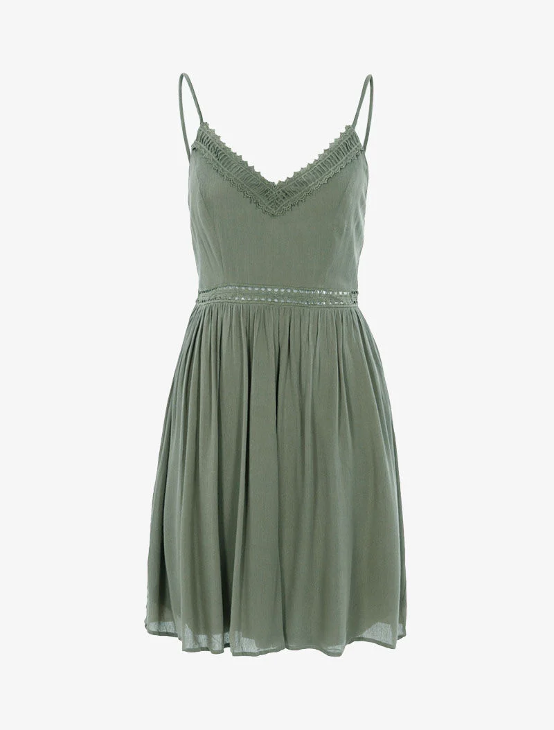 Jurk met haakdetails - kaki