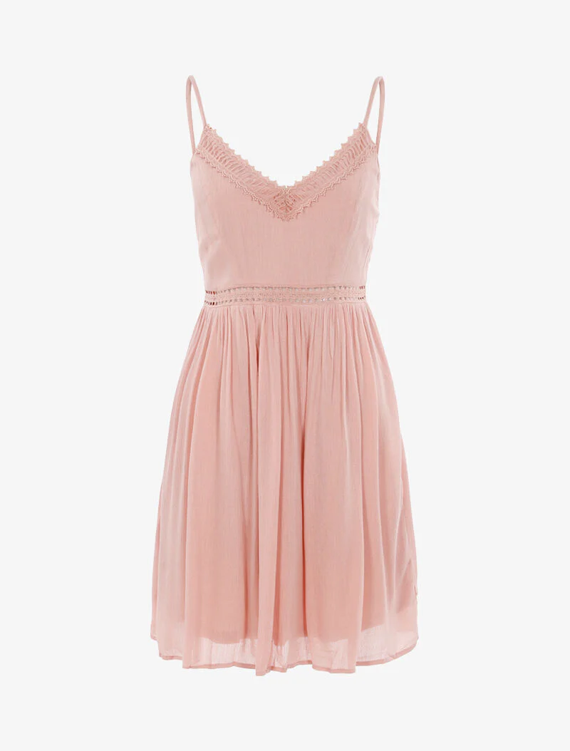 Jurk met haakdetails - roze