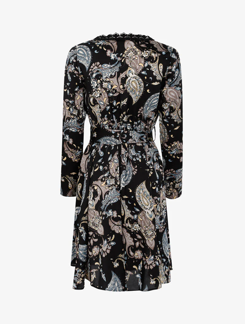Jurk met paisleyprint - zwart - Image 2