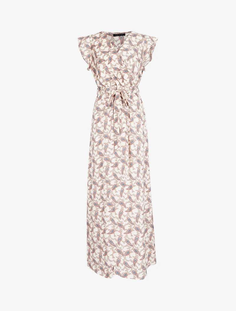 Jurk met kasjmierprint - beige