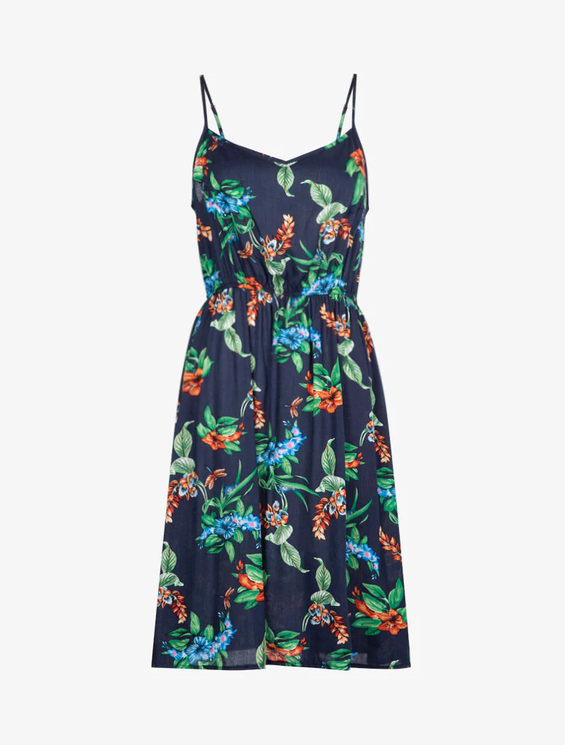 Jurk met lentepatroon - marine - Image 2