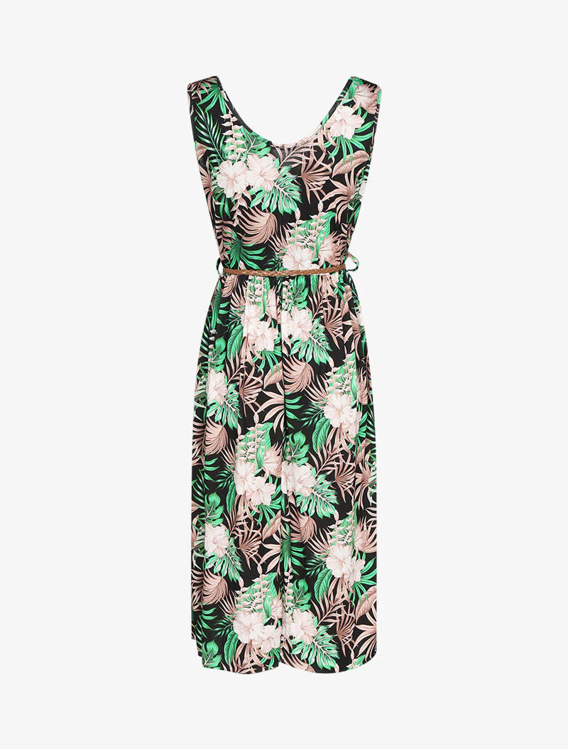 Jurk met tropische print - zwart - Image 3