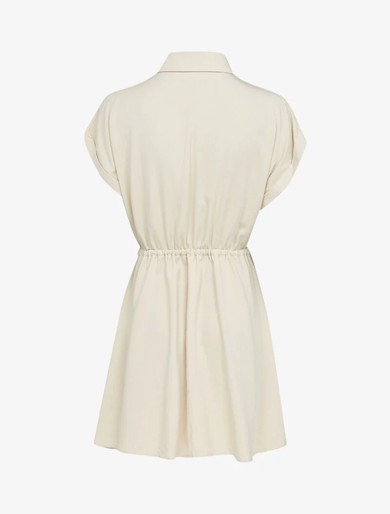 Jurk met vleermuismouwen - beige - Image 2