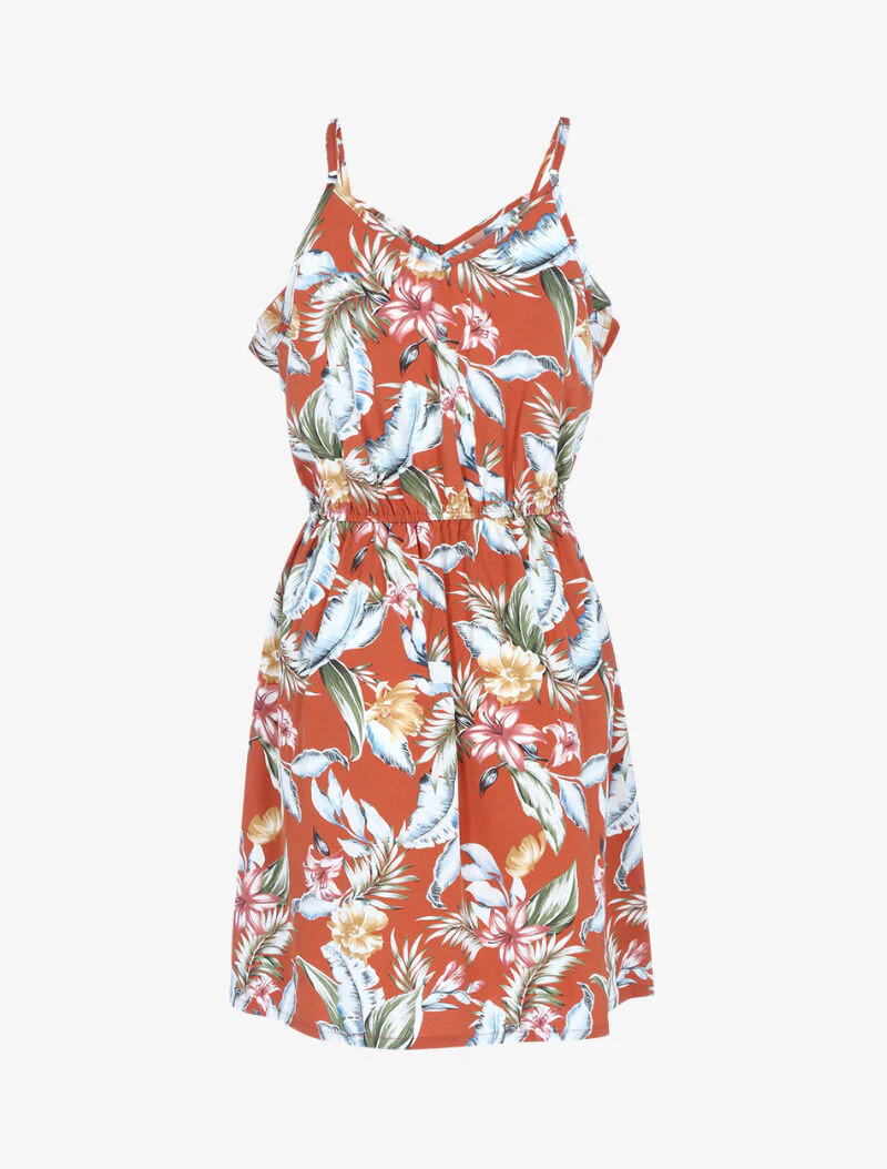 Jurk met volantkraag en print - oranje - Image 2