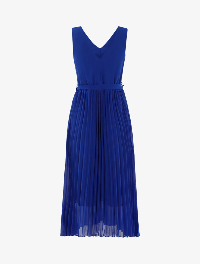 Jurk met gewafelde zoom - elektrisch blauw - Image 2