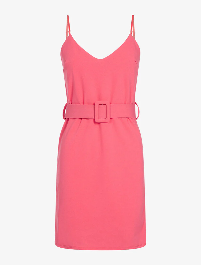 Nachthemdjurk met ceintuur in de taille - roze