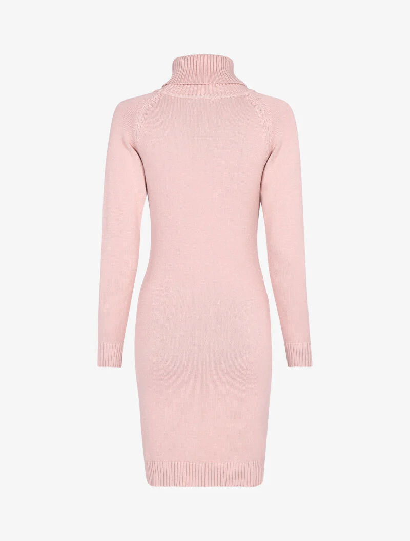 Coltrui-jurk met kabelbreisel - roze - Image 2