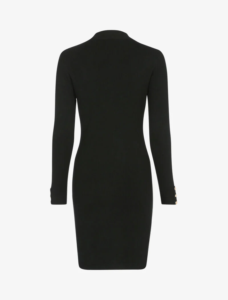 Trui jurk met contrasterende knopen - zwart - Image 3