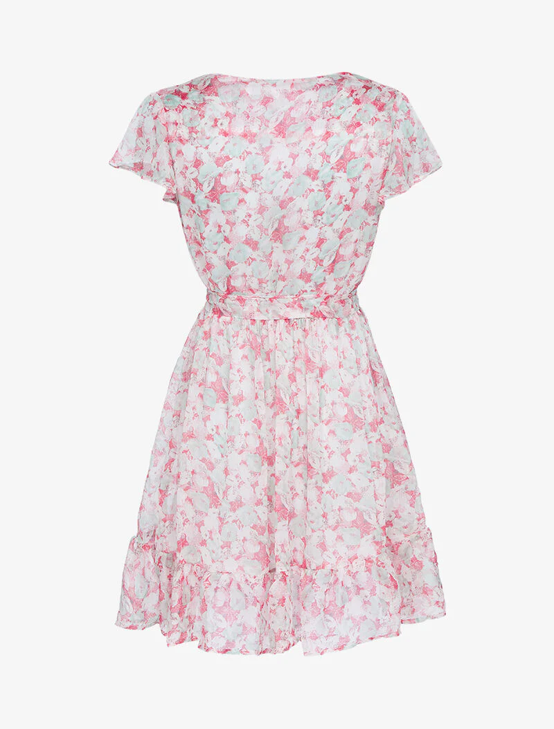 Jurk van bedrukte chiffon - rood - Image 2