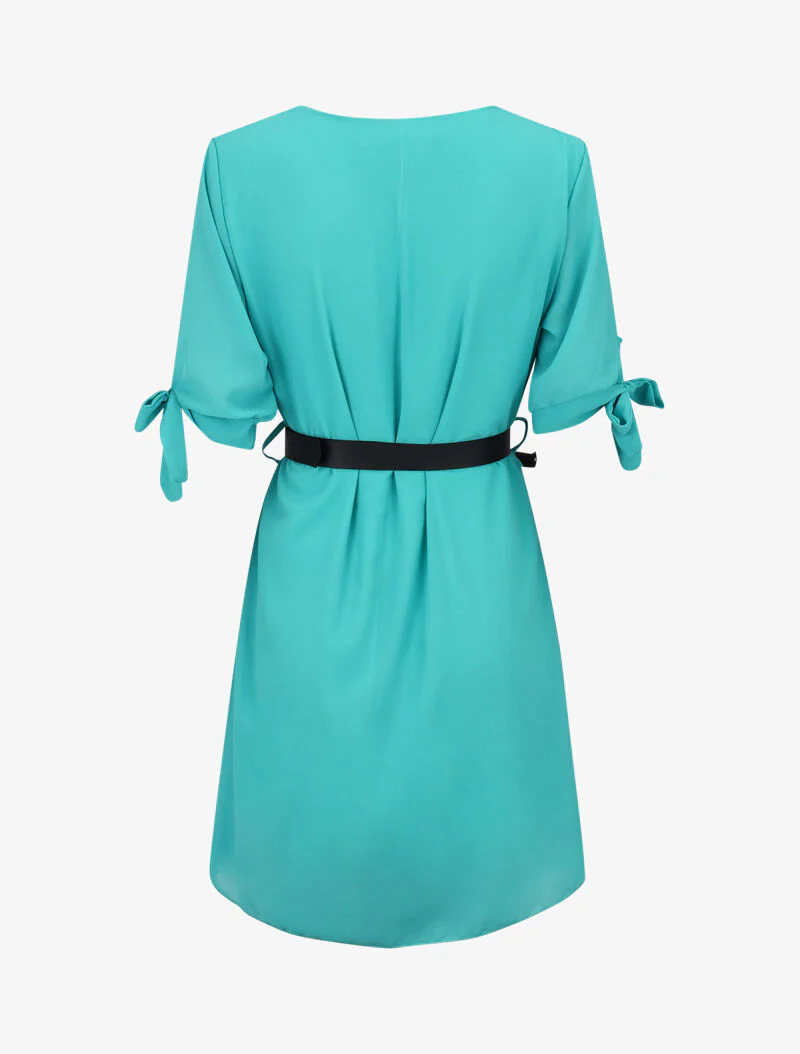 Jurk van chiffon met kettingdetail - mintgroen - Image 2